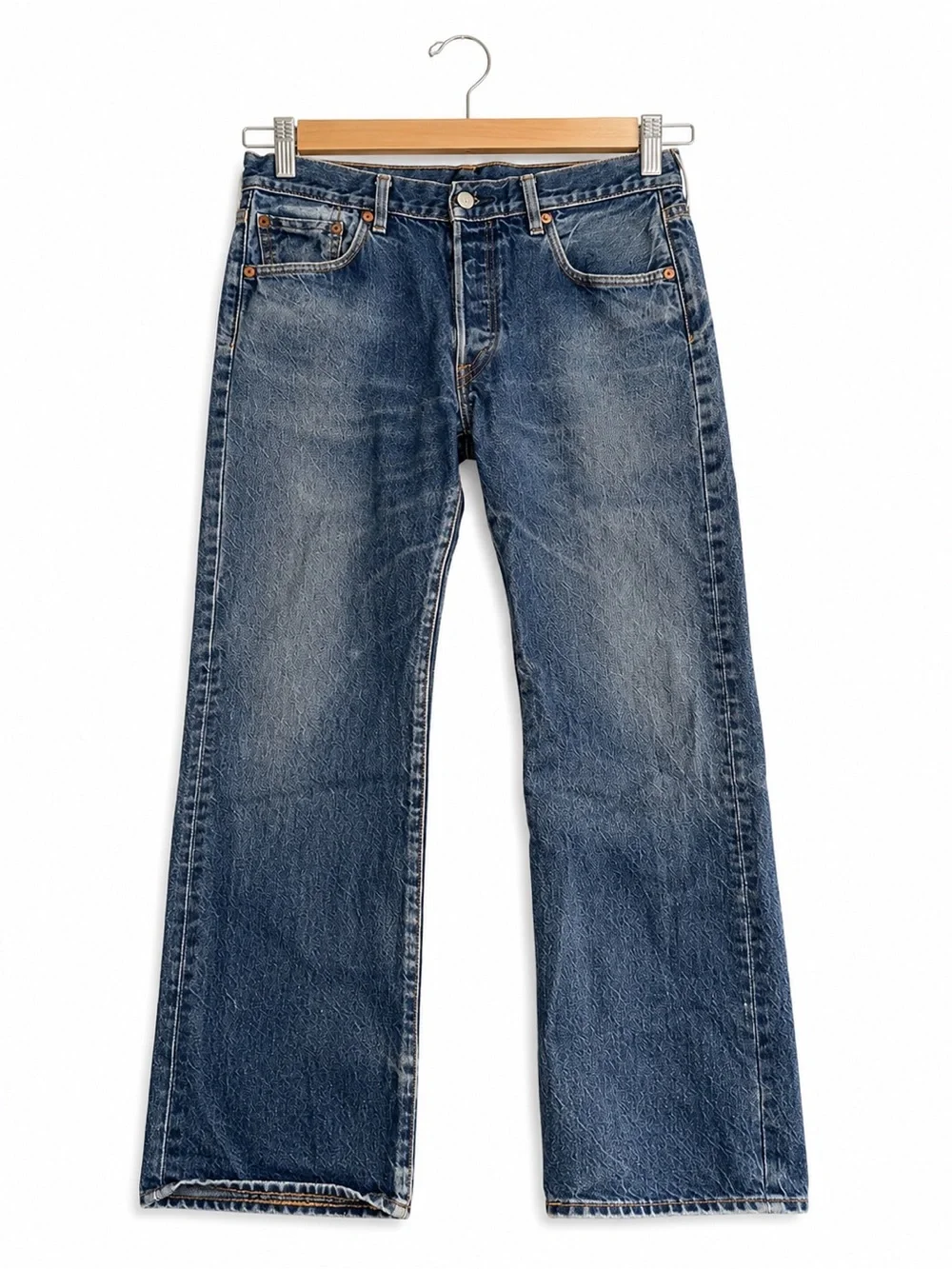 Levi’s Premium 501 Original Fit Button Fly Jeans Dark Wash W35 L32 Men’s